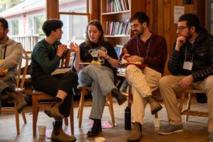 Campus Commons participants talking together.